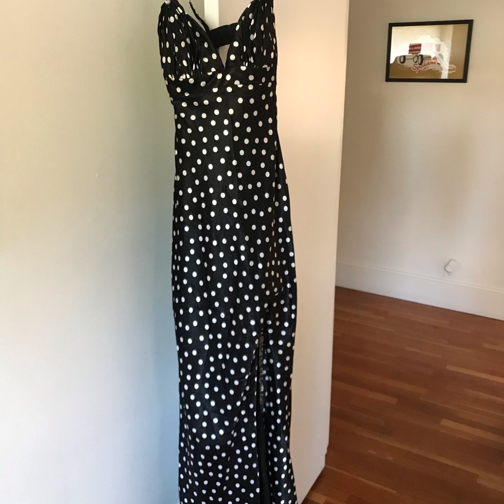 Black and white polka dot prom dress! Size 8